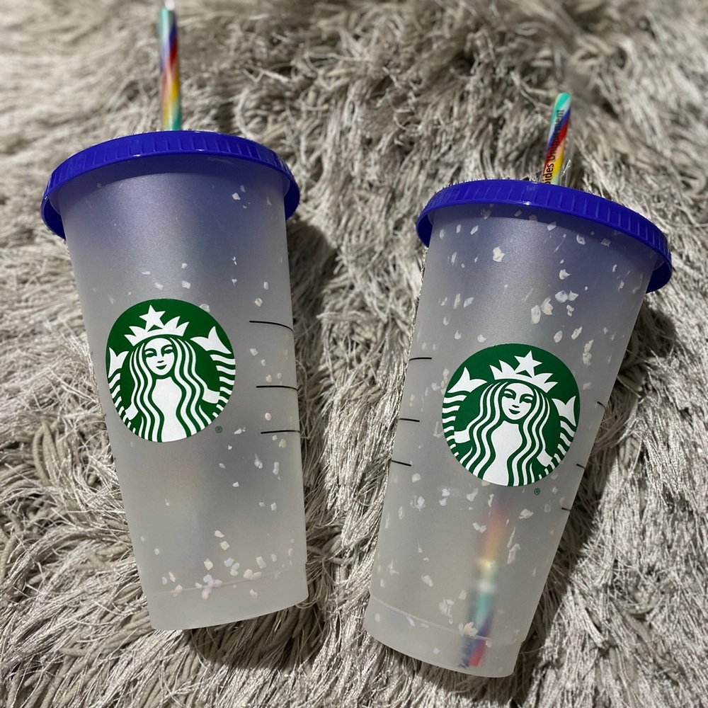 Starbucks 2 Confetti Color Change Cups Venti